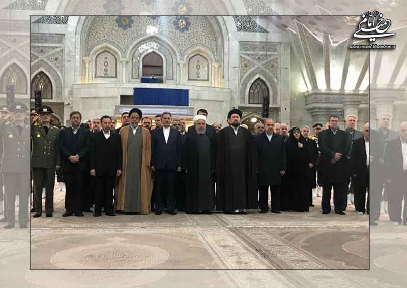 رییس جمهوری و اعضای هیات دولت با آرمان های حضرت امام(س) تجدید میثاق کردند